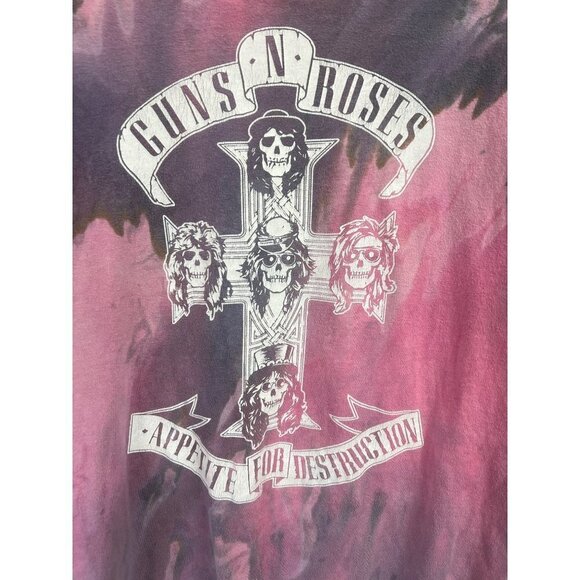 Guns & And Roses Vintage Tee Sz Women Small Purple Tie Die Band Tee Graphic Tee - Picture 2 of 6